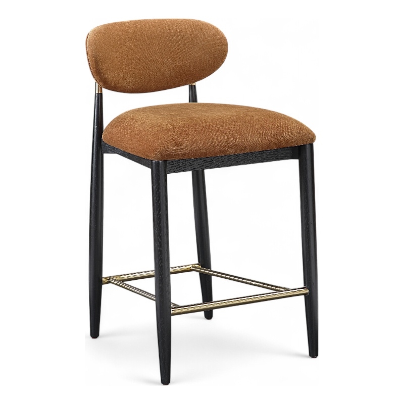 Meridian Furniture Riccio Cognac Fabric Upholstered Stool