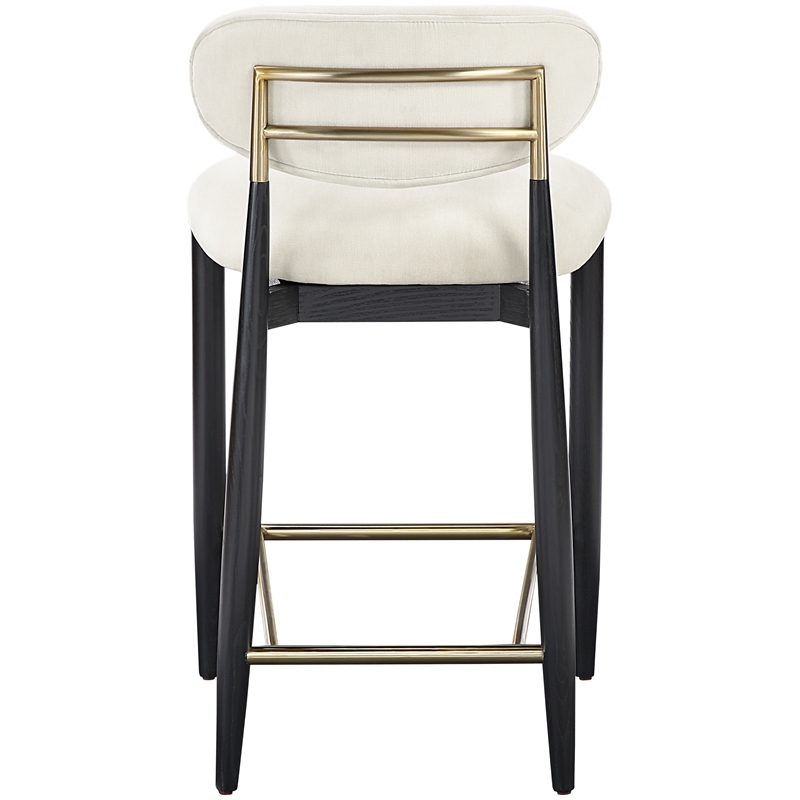 Meridian Furniture Riccio Cream Fabric Upholstered Stool