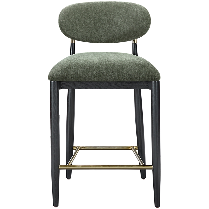 Meridian Furniture Riccio Olive Fabric Upholstered Stool