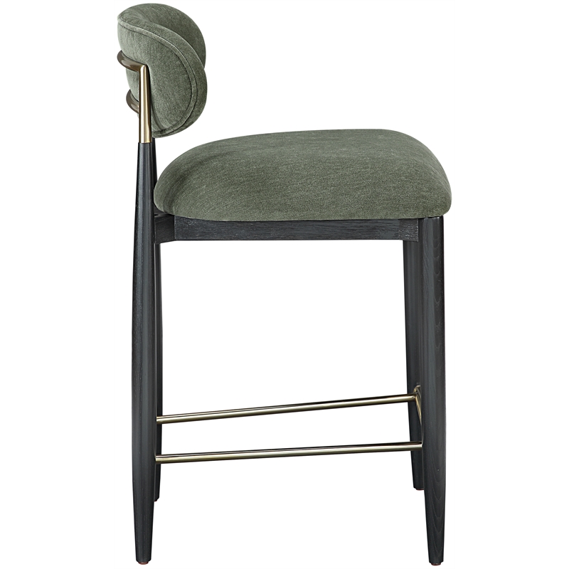 Meridian Furniture Riccio Olive Fabric Upholstered Stool