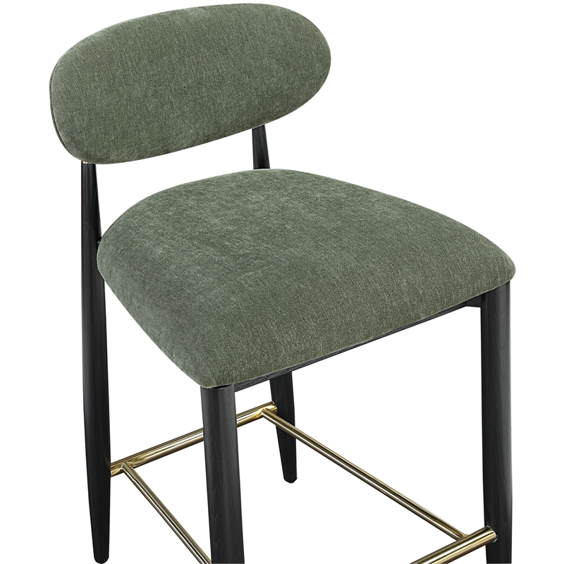 Meridian Furniture Riccio Olive Fabric Upholstered Stool
