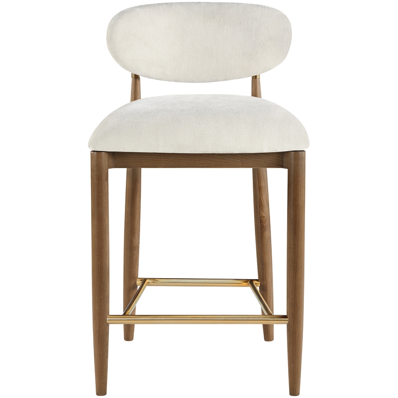 Meridian Furniture Riccio Beige Fabric Upholstered Stool
