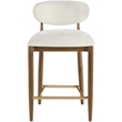 Meridian Furniture Riccio Beige Fabric Upholstered Stool