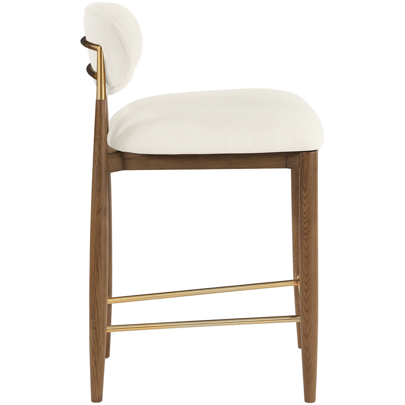 Meridian Furniture Riccio Beige Fabric Upholstered Stool