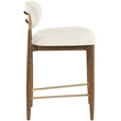 Meridian Furniture Riccio Beige Fabric Upholstered Stool