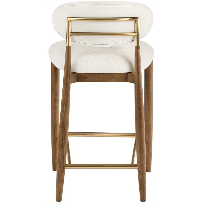 Meridian Furniture Riccio Beige Fabric Upholstered Stool