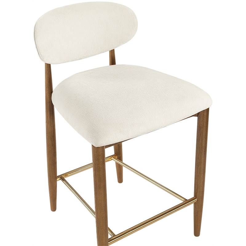 Meridian Furniture Riccio Beige Fabric Upholstered Stool