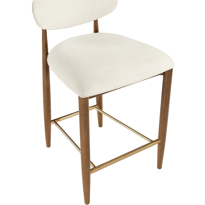 Meridian Furniture Riccio Beige Fabric Upholstered Stool