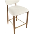 Meridian Furniture Riccio Beige Fabric Upholstered Stool