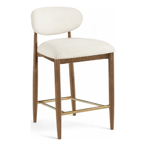 Meridian Furniture Riccio Beige Fabric Upholstered Stool