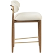 Meridian Furniture Riccio Cream Fabric Upholstered Stool