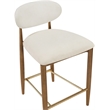 Meridian Furniture Riccio Cream Fabric Upholstered Stool