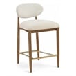 Meridian Furniture Riccio Cream Fabric Upholstered Stool