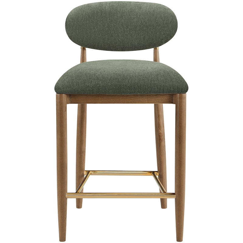 Meridian Furniture Riccio Olive Fabric Upholstered Stool