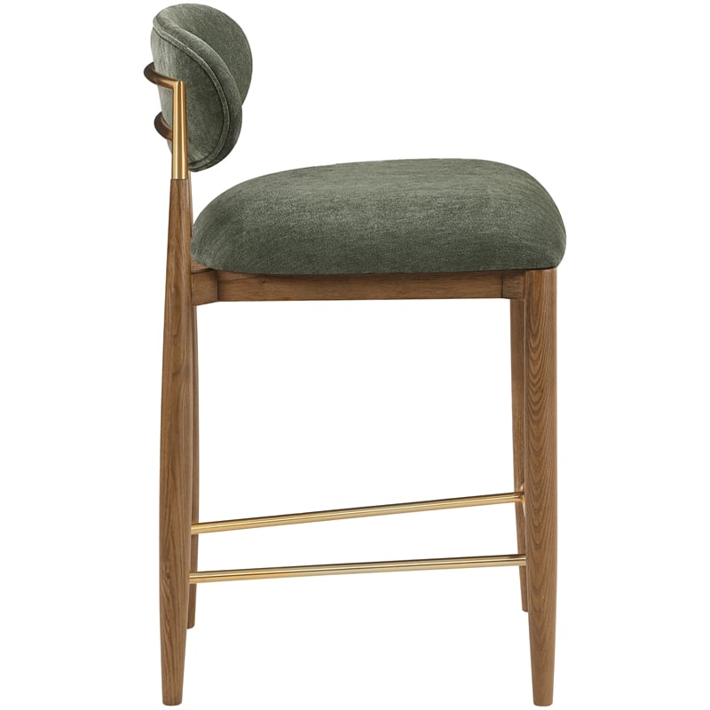 Meridian Furniture Riccio Olive Fabric Upholstered Stool