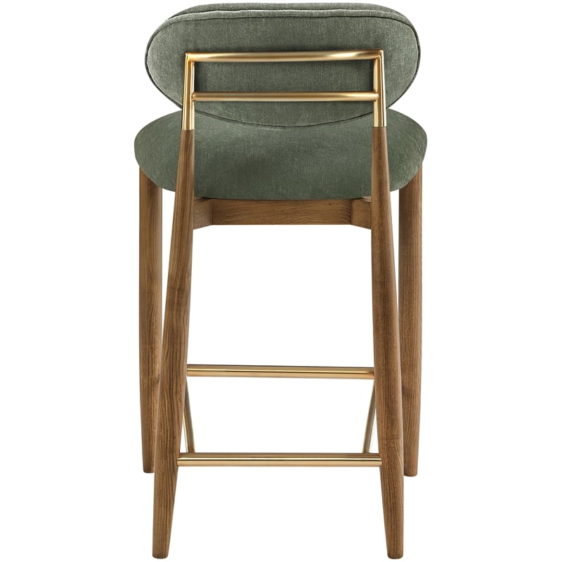 Meridian Furniture Riccio Olive Fabric Upholstered Stool
