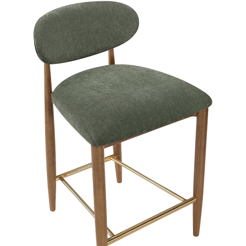 Meridian Furniture Riccio Olive Fabric Upholstered Stool
