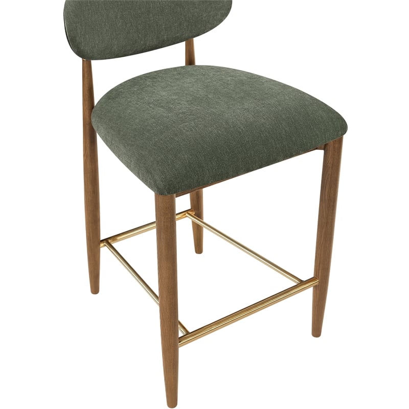 Meridian Furniture Riccio Olive Fabric Upholstered Stool