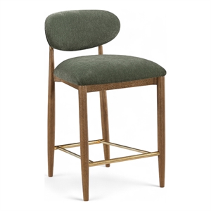 Meridian Furniture Riccio Olive Fabric Upholstered Stool