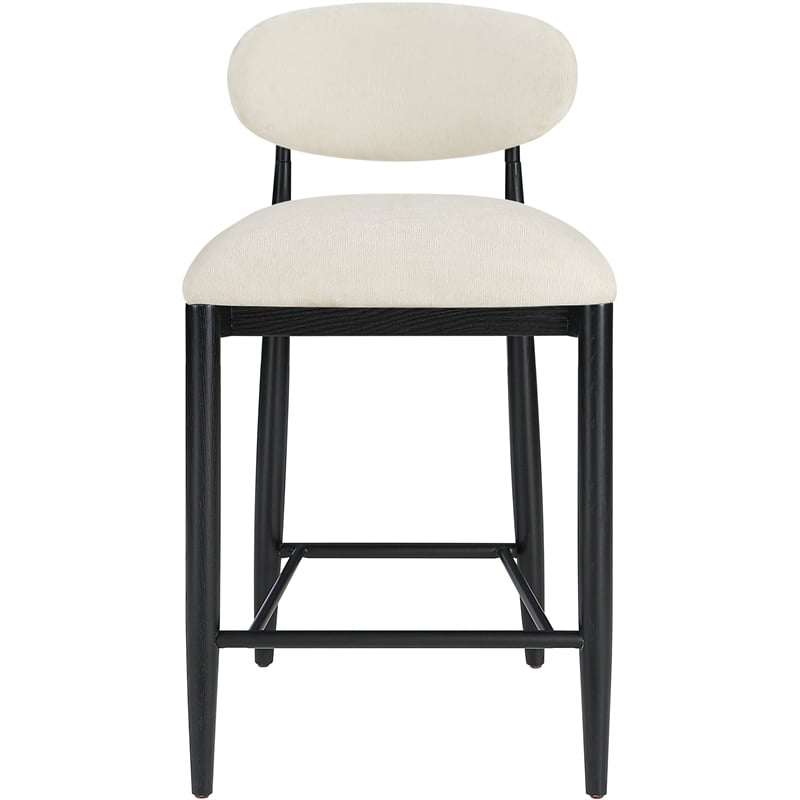 Meridian Furniture Riccio Beige Fabric Upholstered Stool