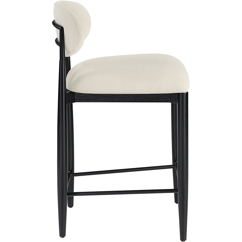 Meridian Furniture Riccio Beige Fabric Upholstered Stool