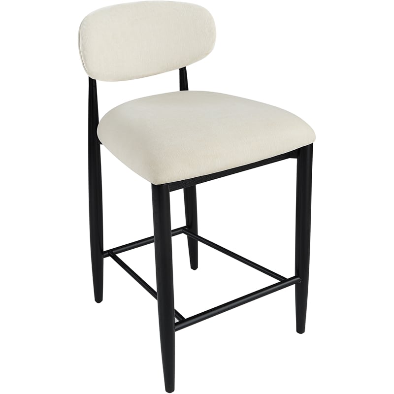 Meridian Furniture Riccio Beige Fabric Upholstered Stool