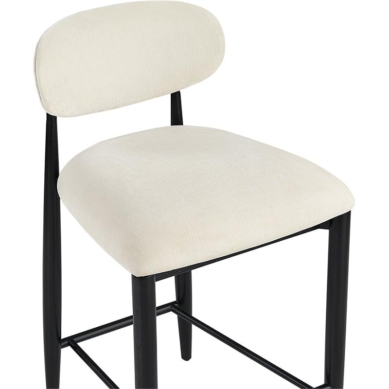 Meridian Furniture Riccio Beige Fabric Upholstered Stool