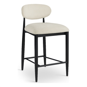 Meridian Furniture Riccio Beige Fabric Upholstered Stool