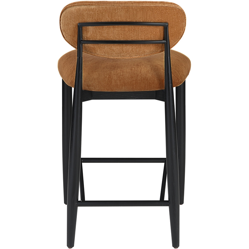 Meridian Furniture Riccio Cognac Fabric Upholstered Stool