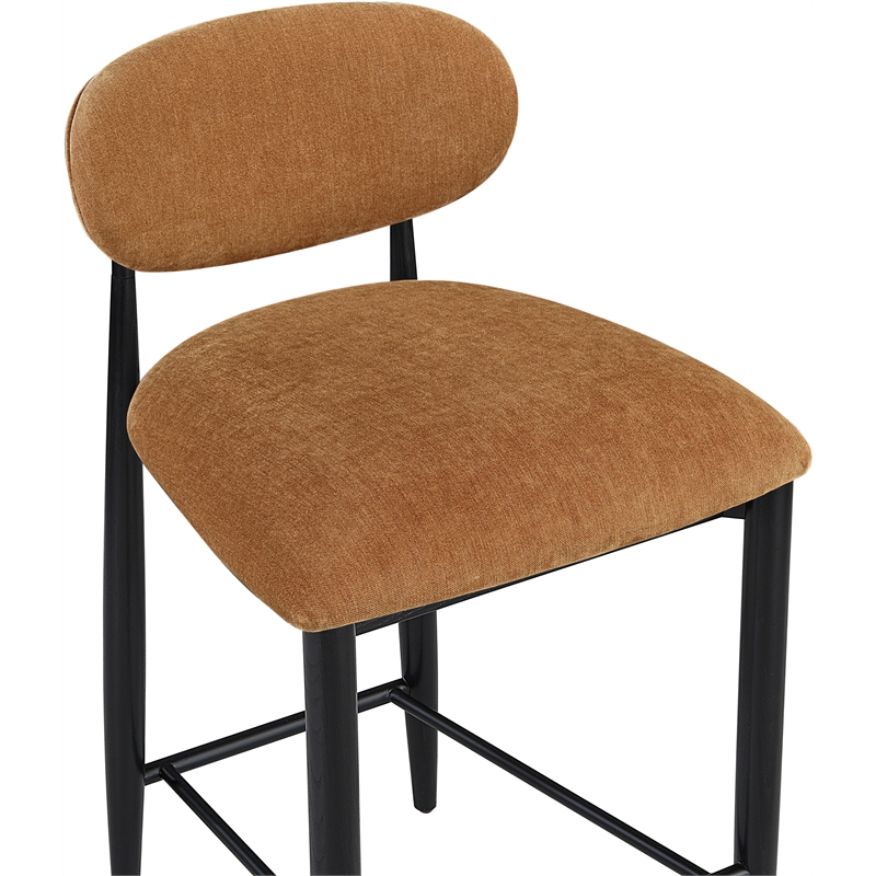 Meridian Furniture Riccio Cognac Fabric Upholstered Stool