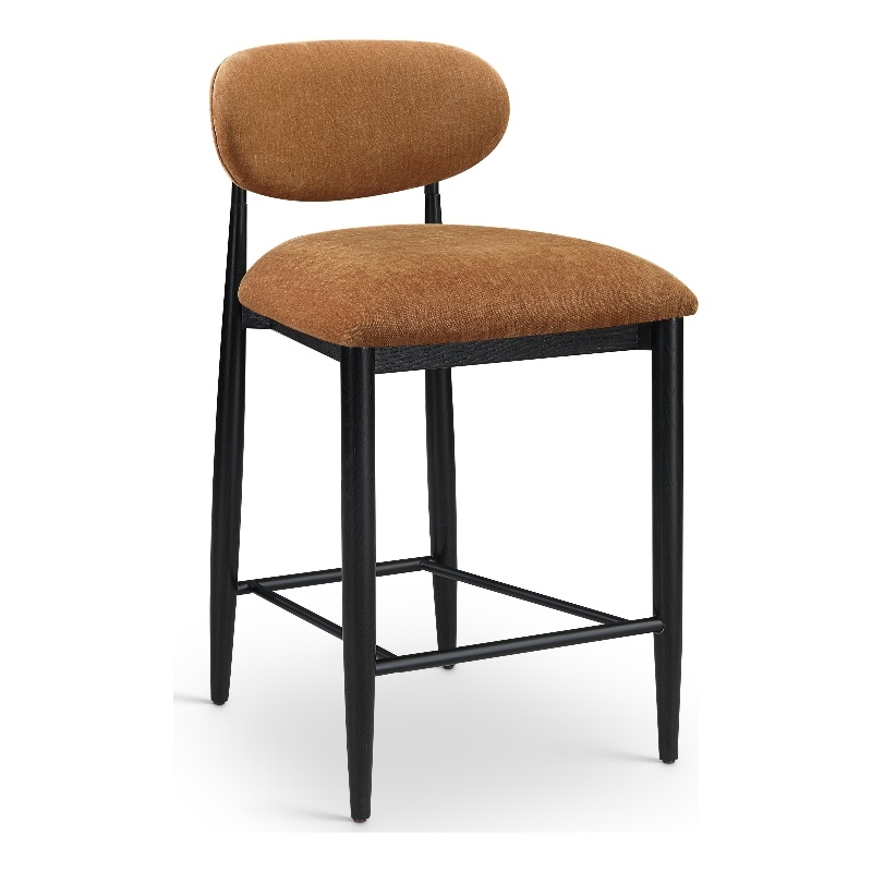 Meridian Furniture Riccio Cognac Fabric Upholstered Stool