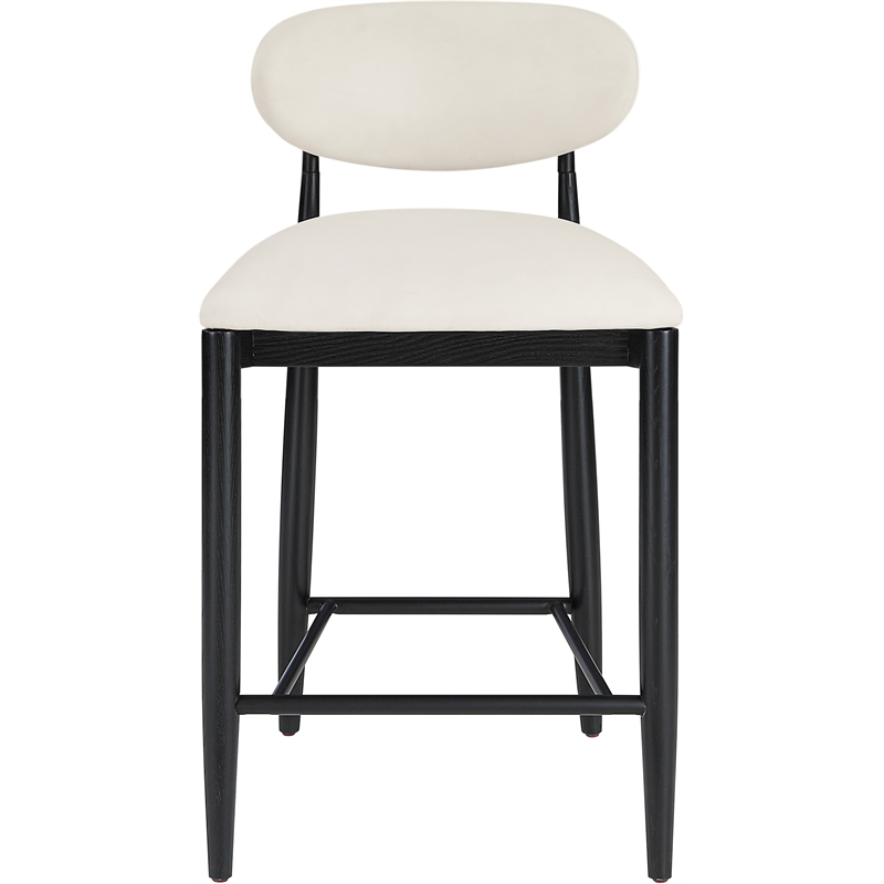 Meridian Furniture Riccio Cream Fabric Upholstered Stool