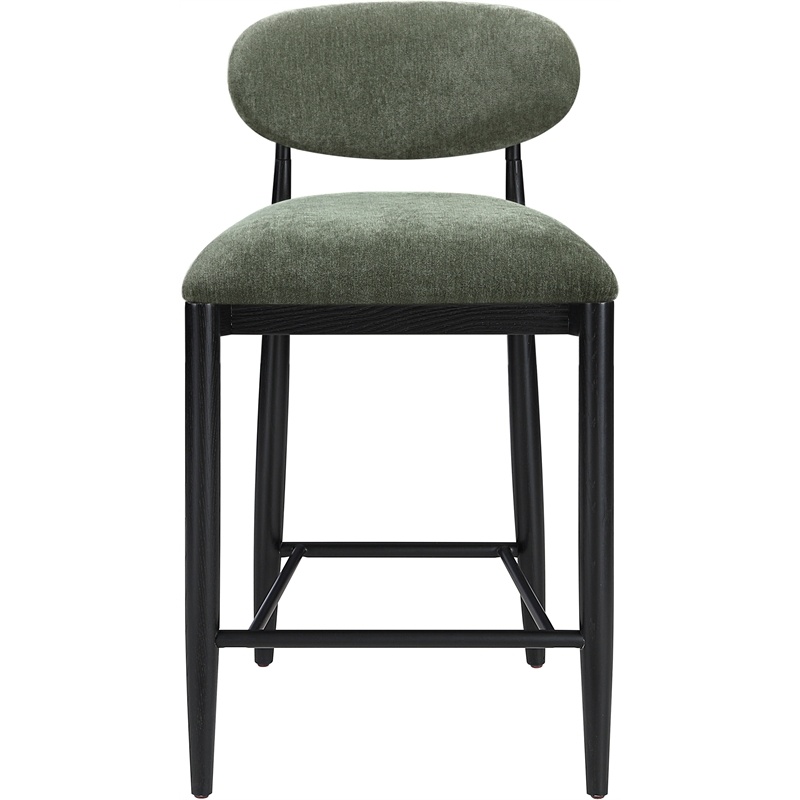 Meridian Furniture Riccio Olive Fabric Upholstered Stool