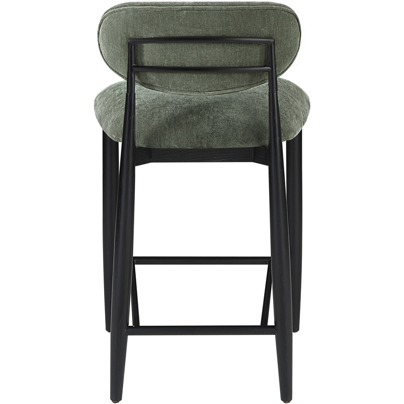 Meridian Furniture Riccio Olive Fabric Upholstered Stool