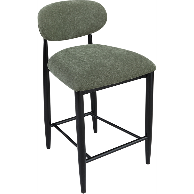 Meridian Furniture Riccio Olive Fabric Upholstered Stool