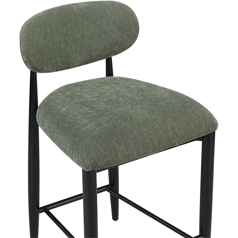 Meridian Furniture Riccio Olive Fabric Upholstered Stool