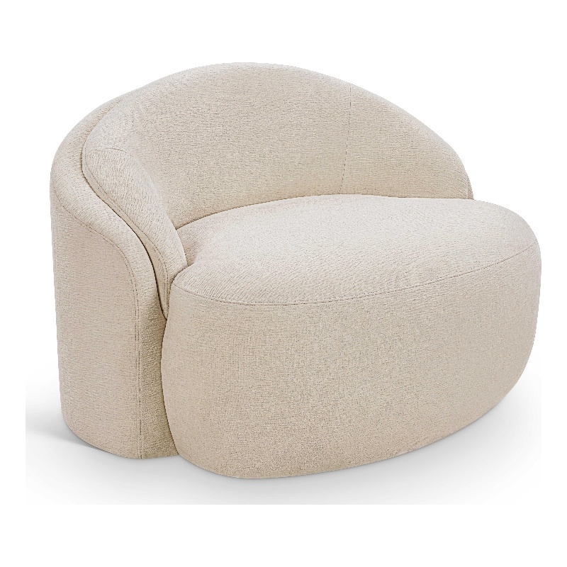 Meridian Furniture Caspian Beige Chenille Fabric Upholstered Chair