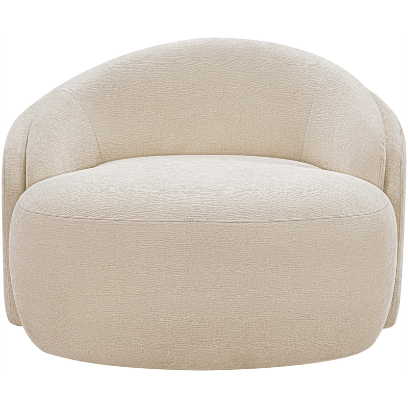 Meridian Furniture Caspian Beige Chenille Fabric Upholstered Chair