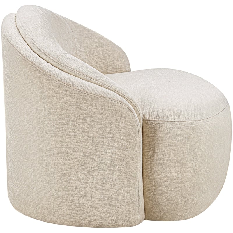Meridian Furniture Caspian Beige Chenille Fabric Upholstered Chair