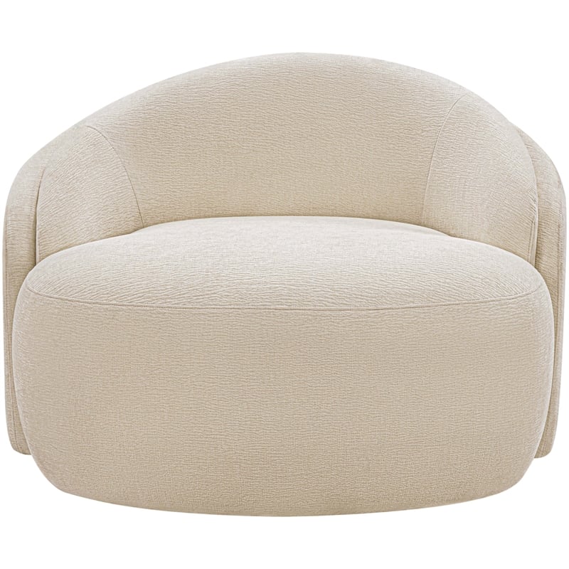 Meridian Furniture Caspian Beige Chenille Fabric Upholstered Chair