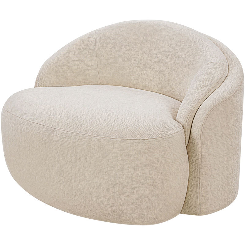 Meridian Furniture Caspian Beige Chenille Fabric Upholstered Chair