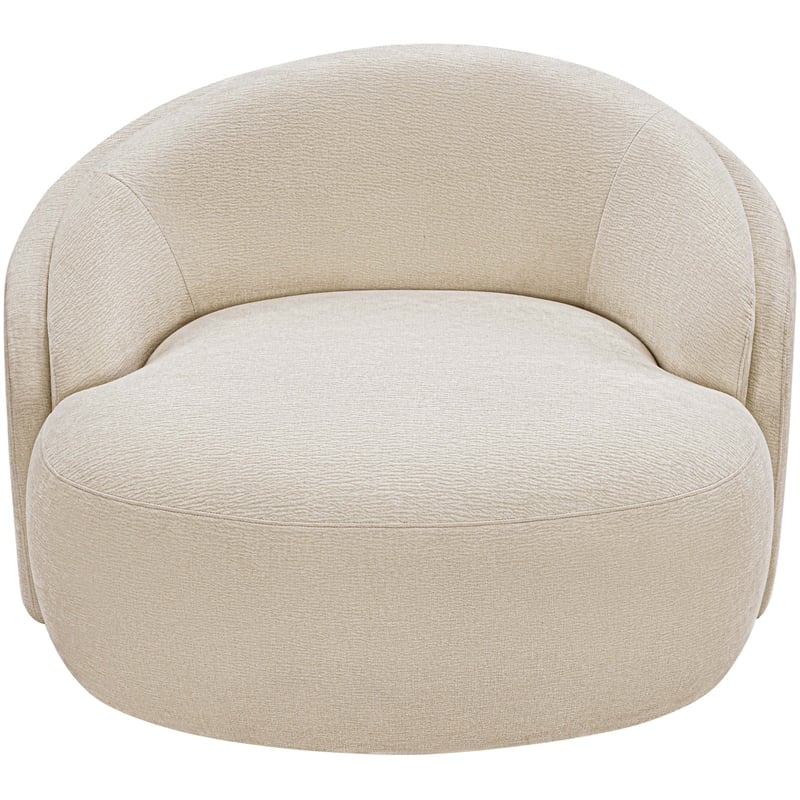 Meridian Furniture Caspian Beige Chenille Fabric Upholstered Chair