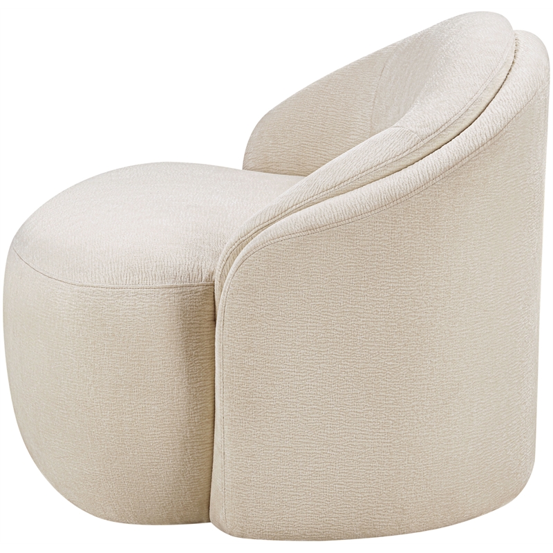 Meridian Furniture Caspian Beige Chenille Fabric Upholstered Chair