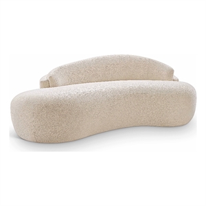 Meridian Furniture Caspian 79&quot Beige Chenille Fabric Upholstered Loveseat