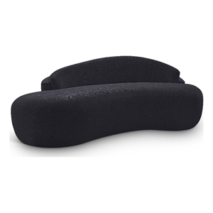 Meridian Furniture Caspian 79&quot Black Chenille Fabric Upholstered Loveseat