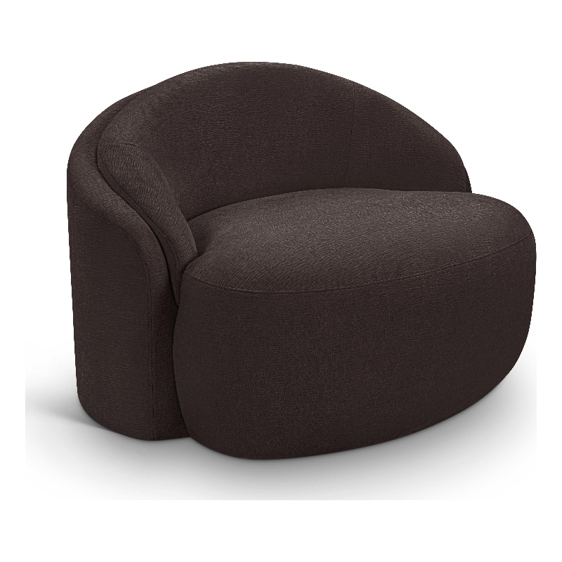 Meridian Furniture Caspian Brown Chenille Fabric Upholstered Chair