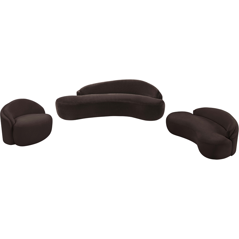 Meridian Furniture Caspian Brown Chenille Fabric Upholstered Chair