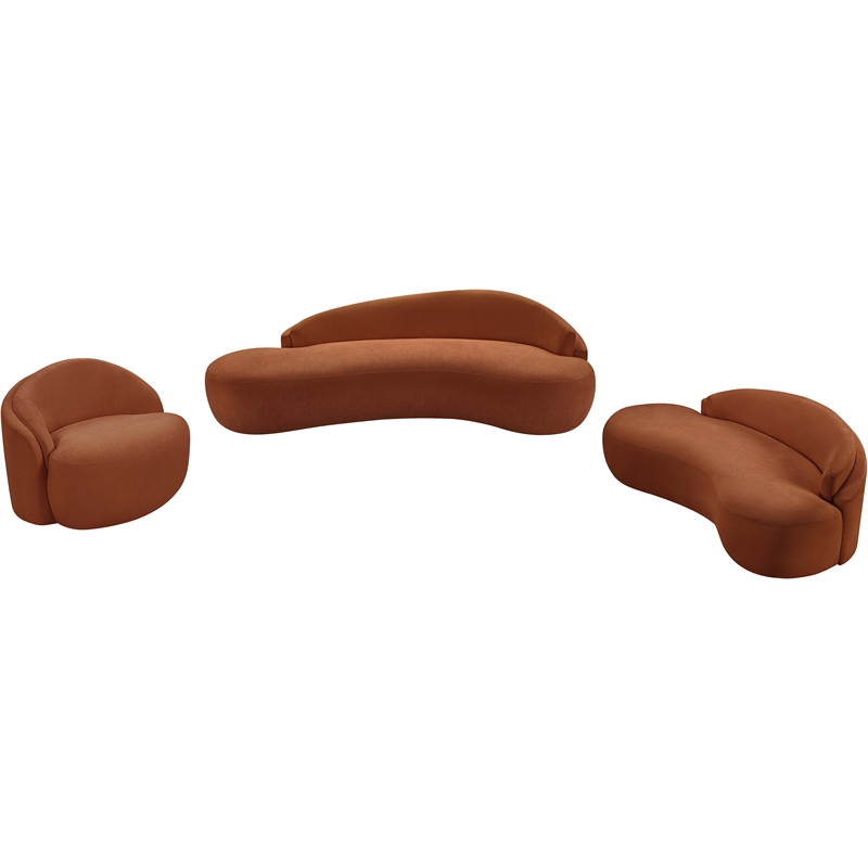 Meridian Furniture Caspian Cognac Chenille Fabric Upholstered Chair