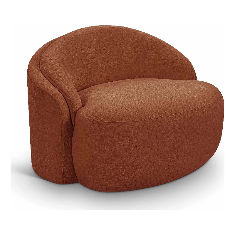 Meridian Furniture Caspian Cognac Chenille Fabric Upholstered Chair