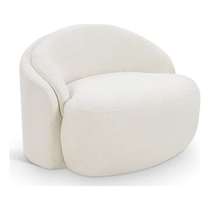 Meridian Furniture Caspian Cream Chenille Fabric Upholstered Chair
